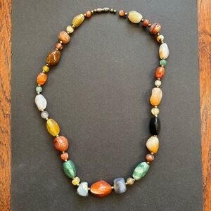 ReMixed Vintage Multi Agate Stone Necklace | 18 IN